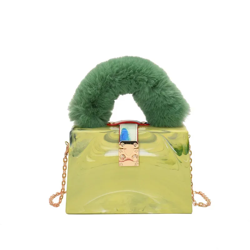 Fashionable Tie Dye Acrylic Plush Tote Shoulder Bag - Image 15