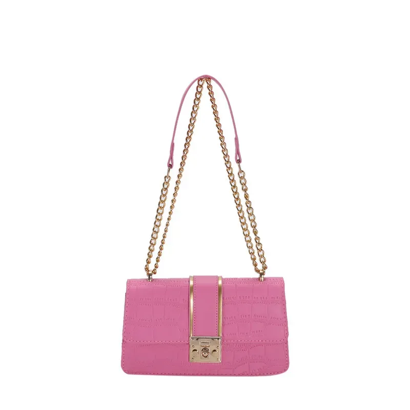 Women Fashion Simple Chain Stone Pattern Commuter Shoulder Bag - Image 5