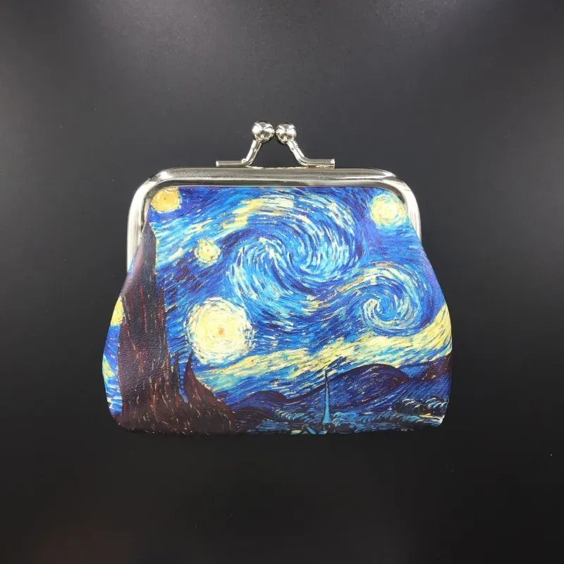 Women'S Fashion Printed Van Gogh Oil Painting Creative Mini Wallet