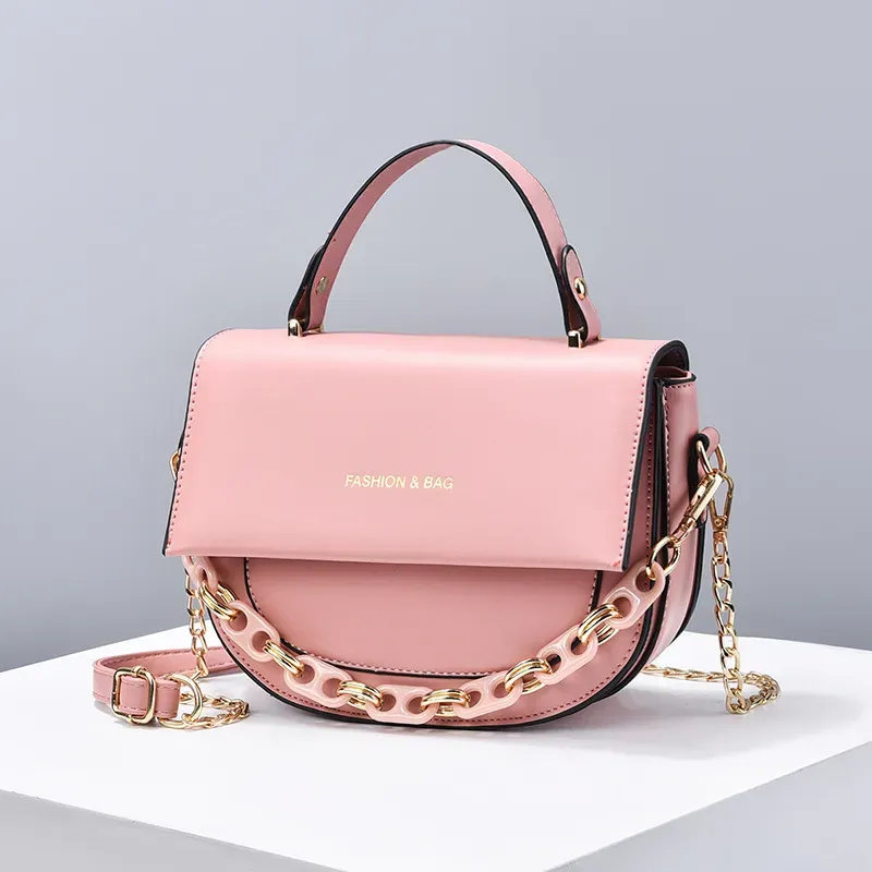 Women Fashion Solid Color Acrylic Chain Tote Bag - Image 9