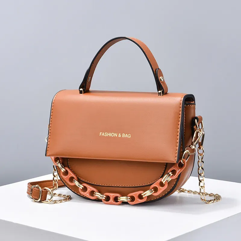 Women Fashion Solid Color Acrylic Chain Tote Bag - Image 10