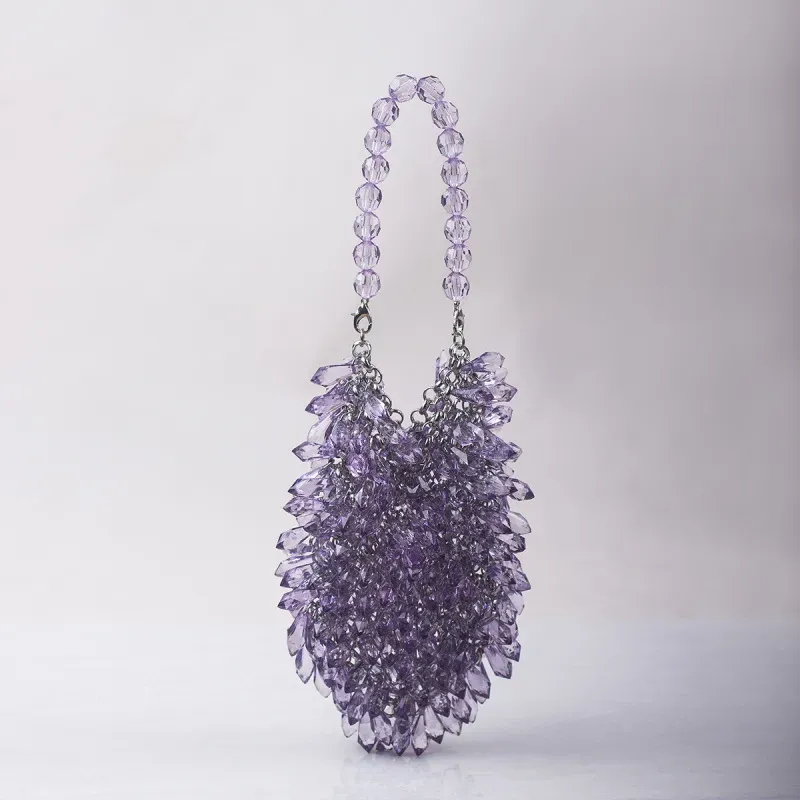 Women Fashion Transparent Handmade Acrylic Bead Water Drop Tote Bag - Image 10