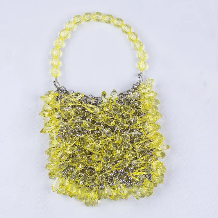 Women Fashion Transparent Handmade Acrylic Bead Water Drop Tote Bag - Image 14