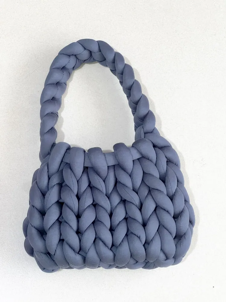 Women Fashion Solid Color Hand-Woven Wool Handbag - Image 23