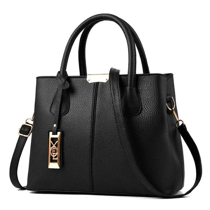 Women Fashionable Large Capacity Square PU Handle Shoulder Bag - Image 4