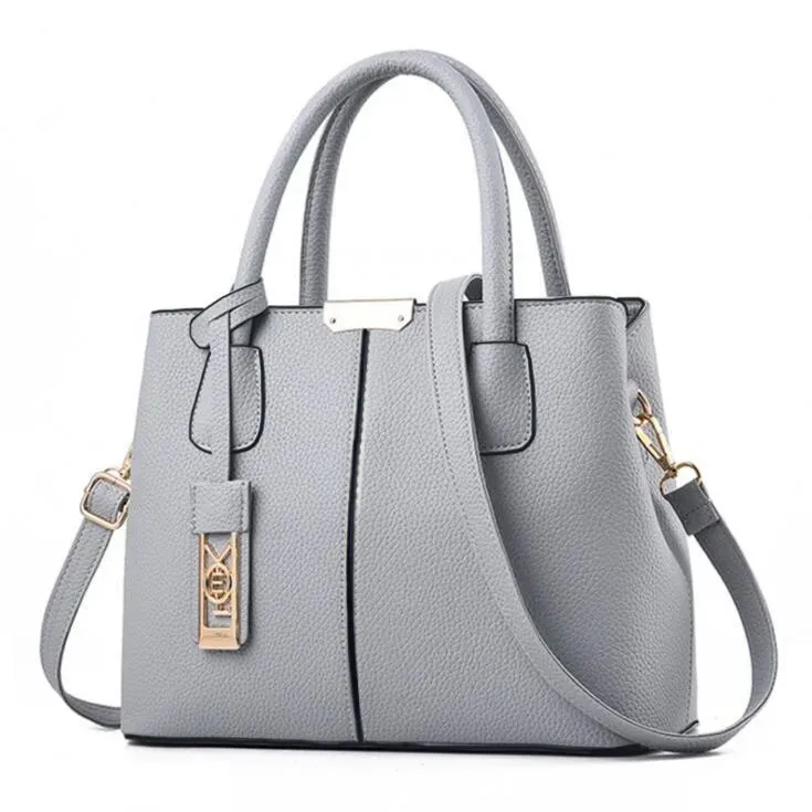 Women Fashionable Large Capacity Square PU Handle Shoulder Bag - Image 8
