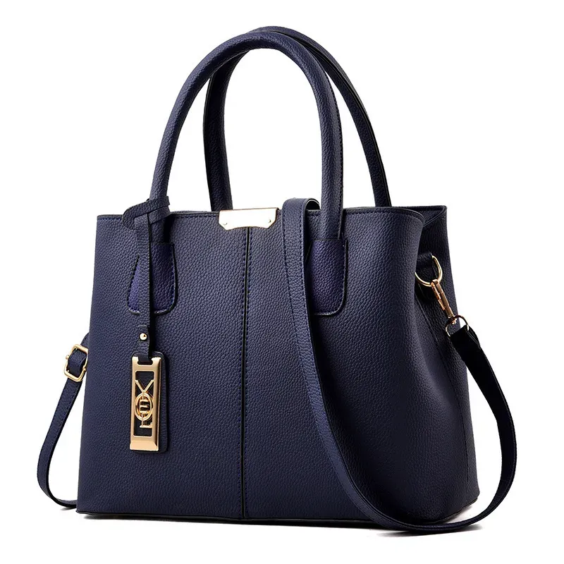 Women Fashionable Large Capacity Square PU Handle Shoulder Bag - Image 9