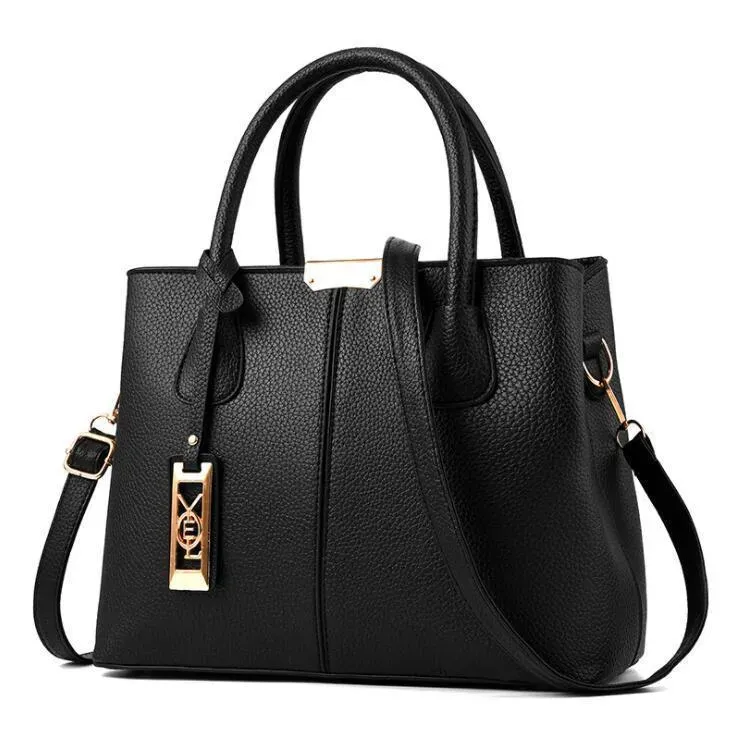 Women Fashionable Large Capacity Square PU Handle Shoulder Bag - Image 10