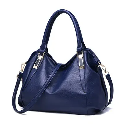 Women Fashionable Large Capacity Soft Leather Handle Shoulder Bag - Image 7