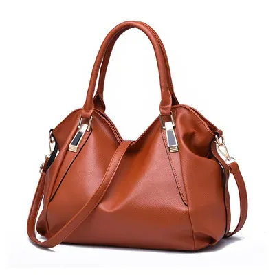 Women Fashionable Large Capacity Soft Leather Handle Shoulder Bag - Image 10