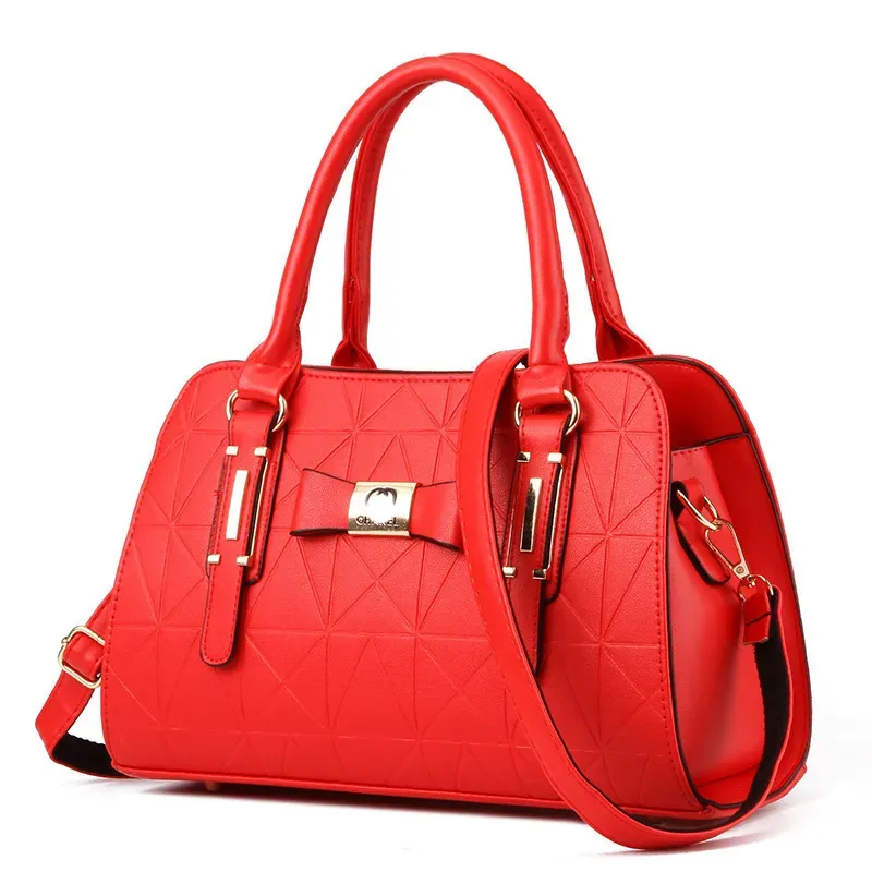 Women Fashion Large Capacity Embossed Handle Shoulder Bag - Image 5