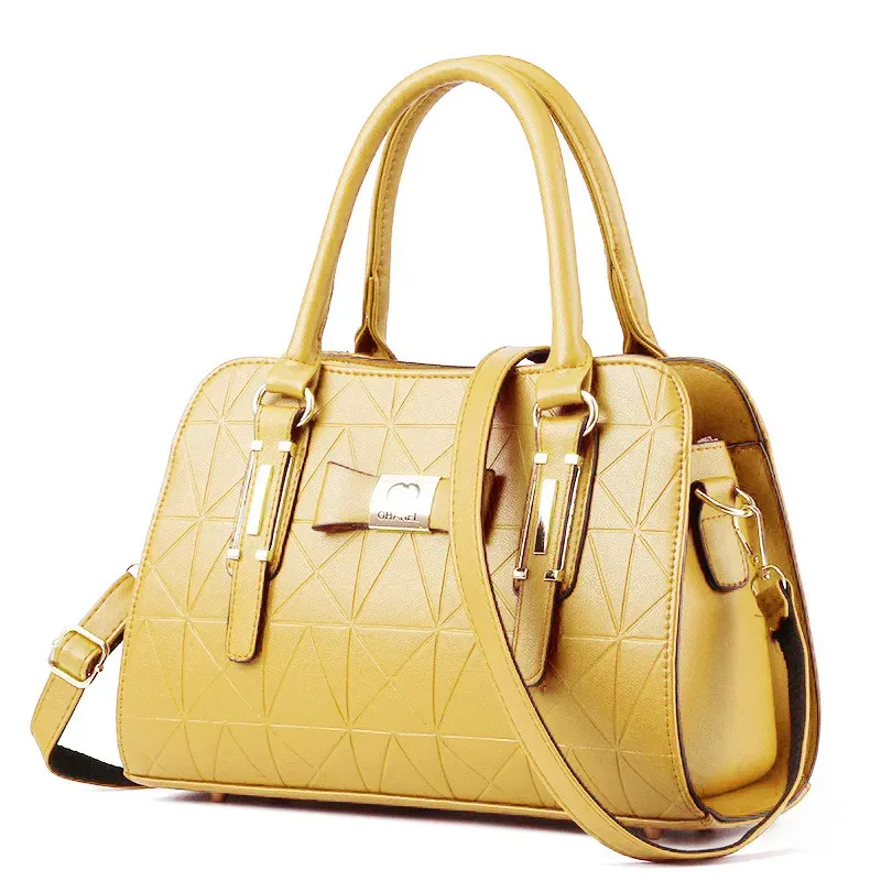 Women Fashion Large Capacity Embossed Handle Shoulder Bag - Image 18