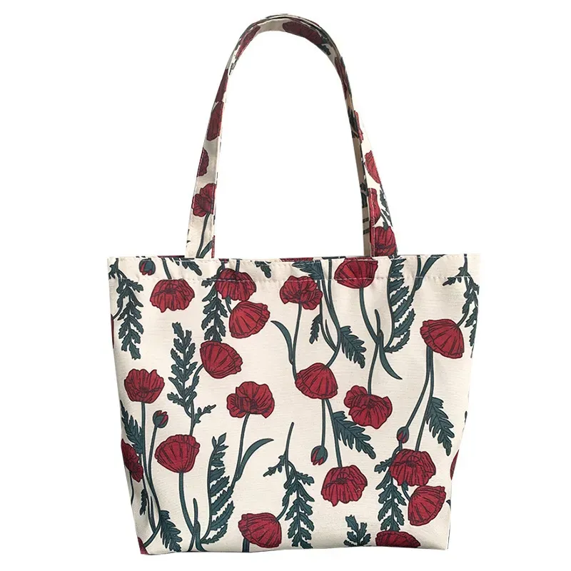Women Simple Butterfly Print Large-Capacity Canvas Tote Bag - Image 4