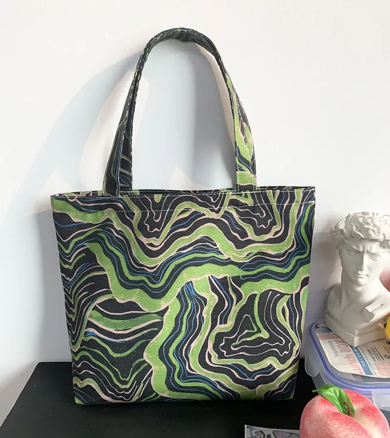 Women Simple Butterfly Print Large-Capacity Canvas Tote Bag - Image 11