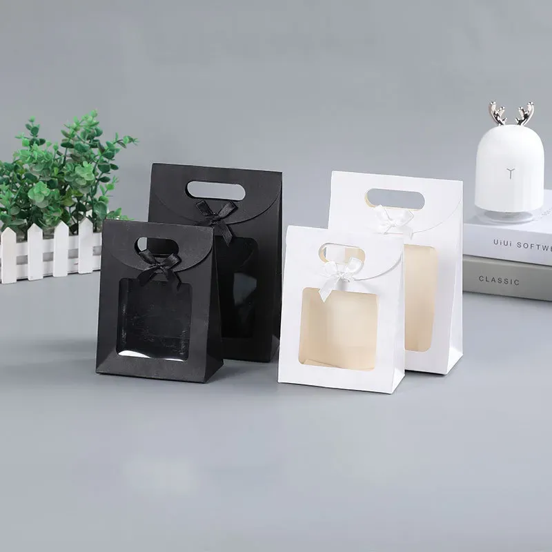 Simple Creative Bow Flip Transparent Split Gift Packaging Bag