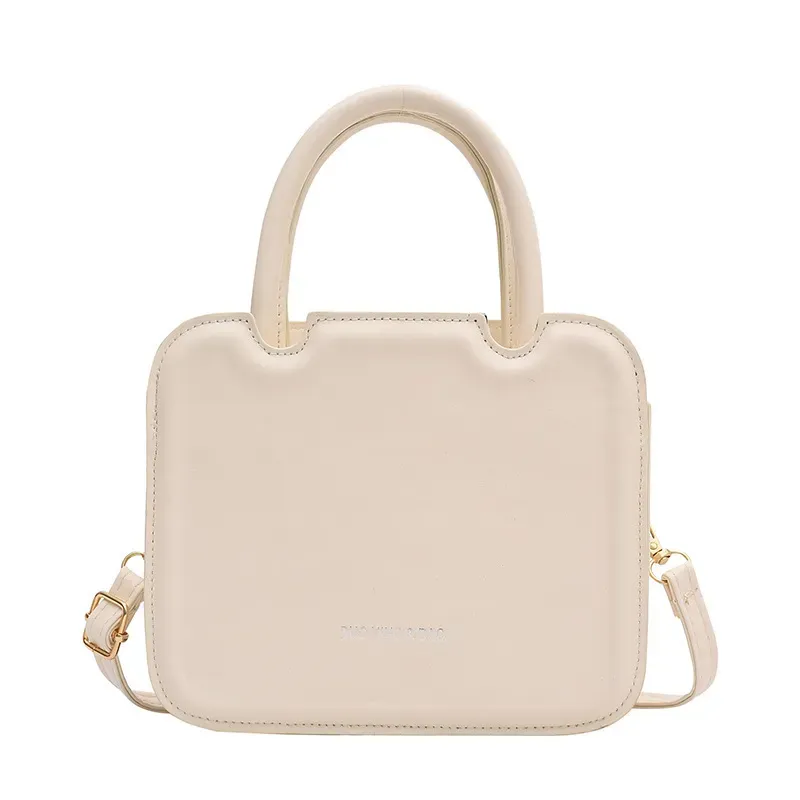 Women Fashionable Simple Solid Color Square Handle Shoulder Bag - Image 5