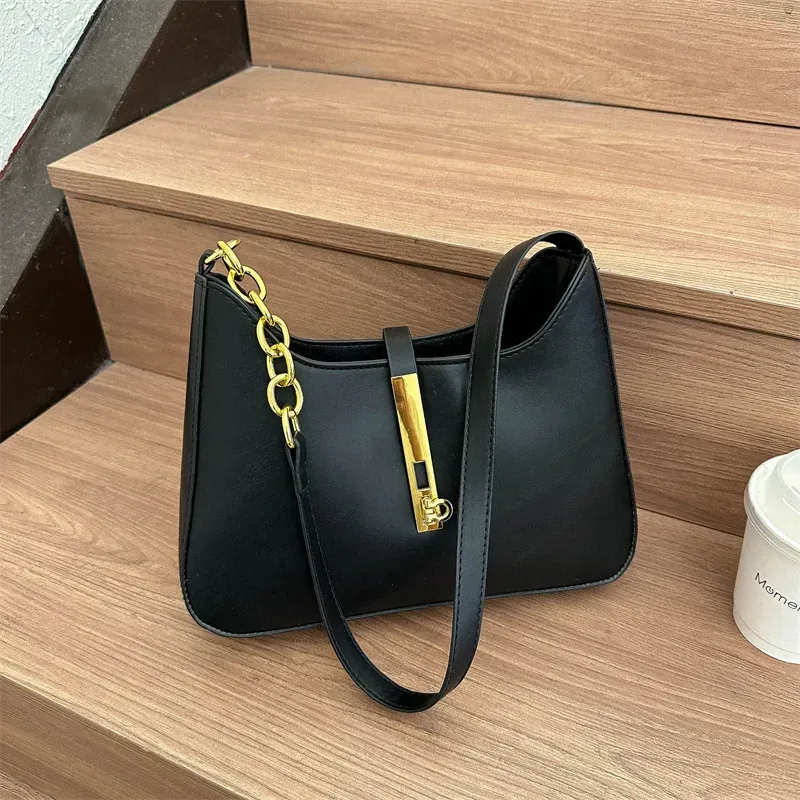 Women Fashionable Simple Solid Color Square Chain Stitching Shoulder Bag