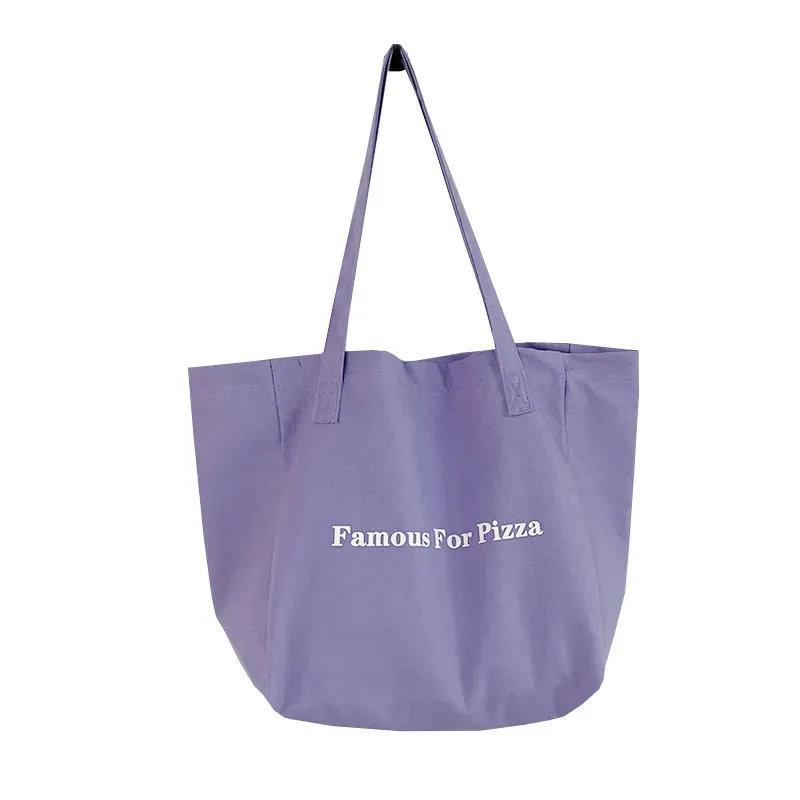 Women Simple Letter Print Large Capacity Canvas Tote Bag - Image 5