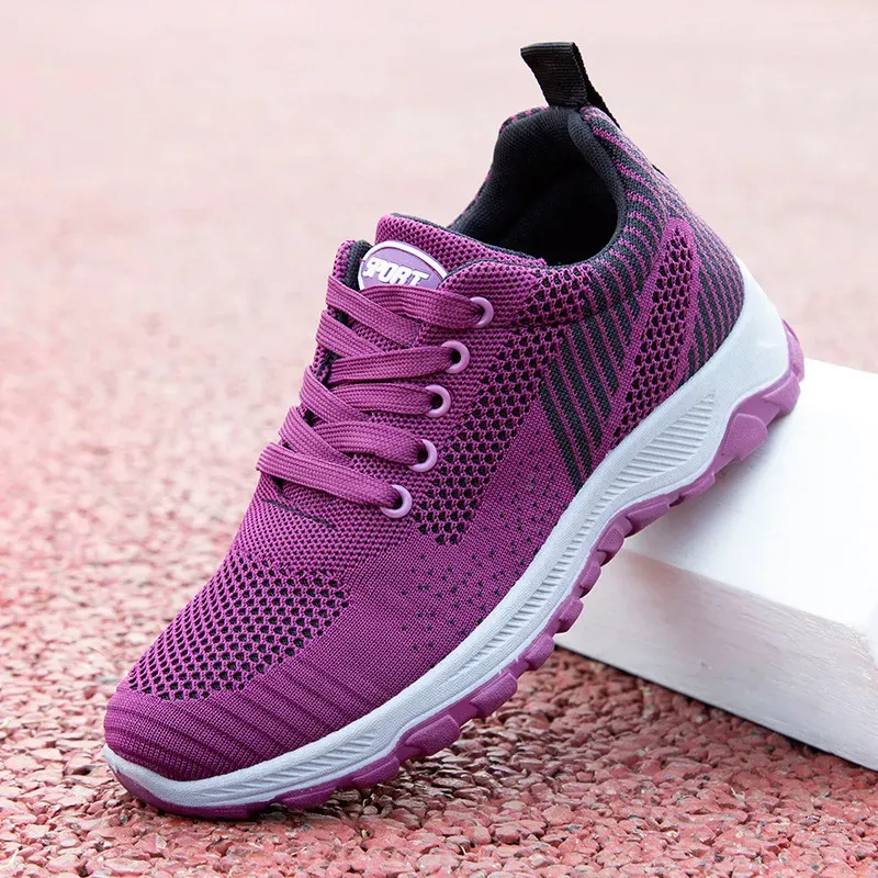 Women Casual Plus Size Flying Fabric Breathable Walking Style Sneaker - Image 7