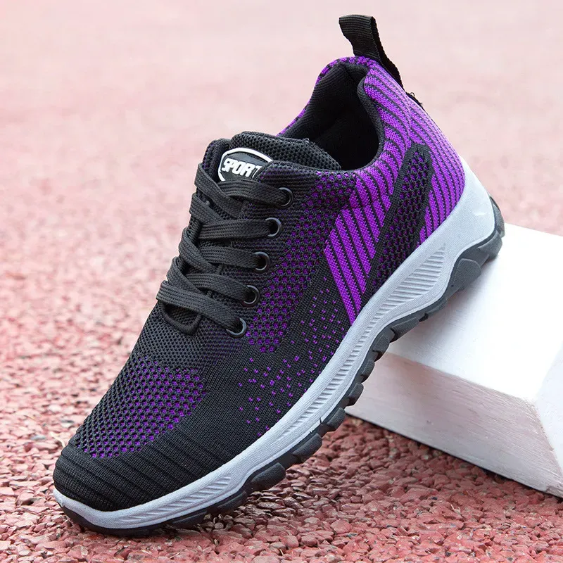 Women Casual Plus Size Flying Fabric Breathable Walking Style Sneaker - Image 9