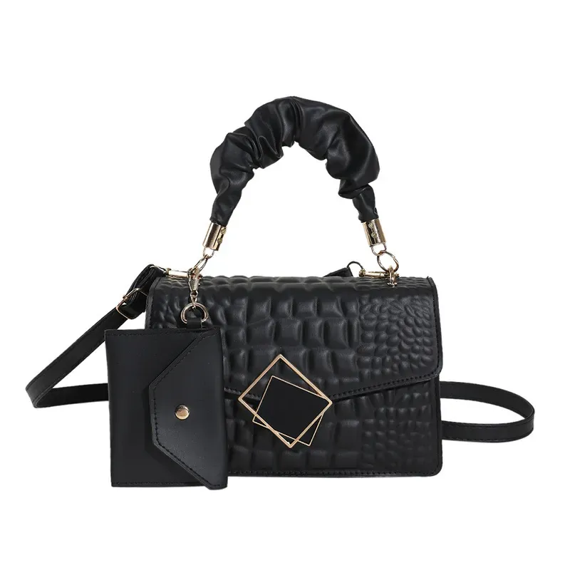 Fashion Solid Color Crocodile Embossed Shoulder Bag - Image 5