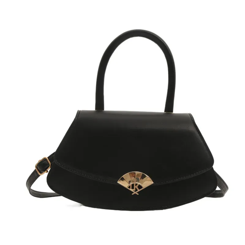 Stylish Solid Color Fan Shoulder Bag - Image 5