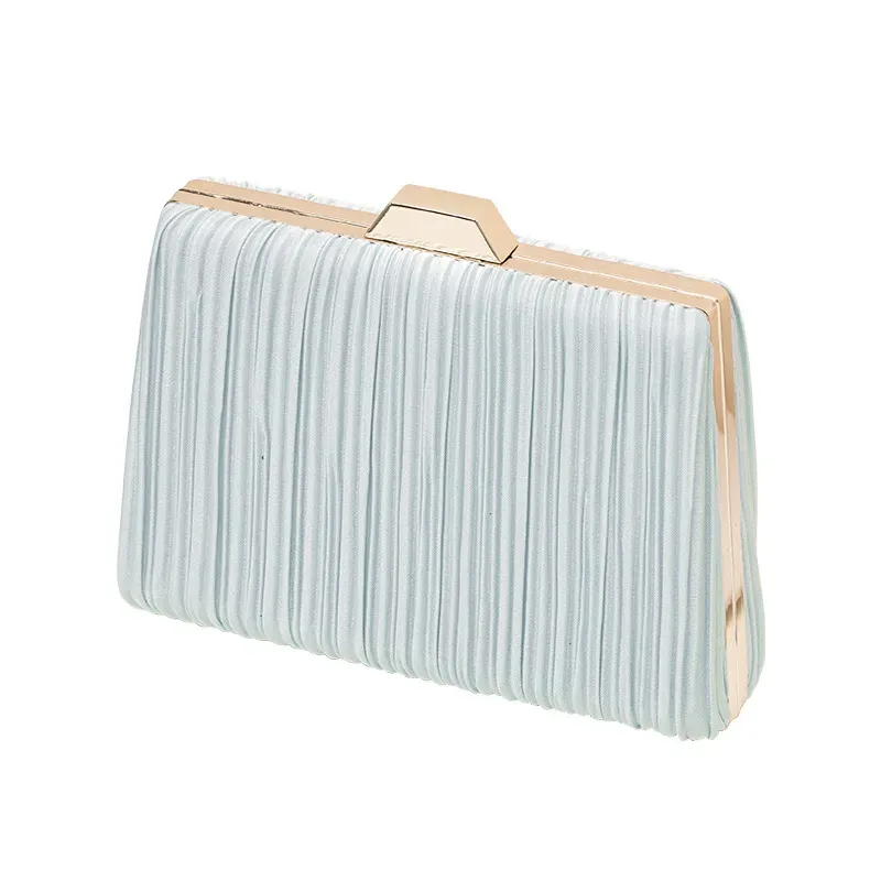 Women Fashionable Square Pleated Chain Evening Bag - Image 5