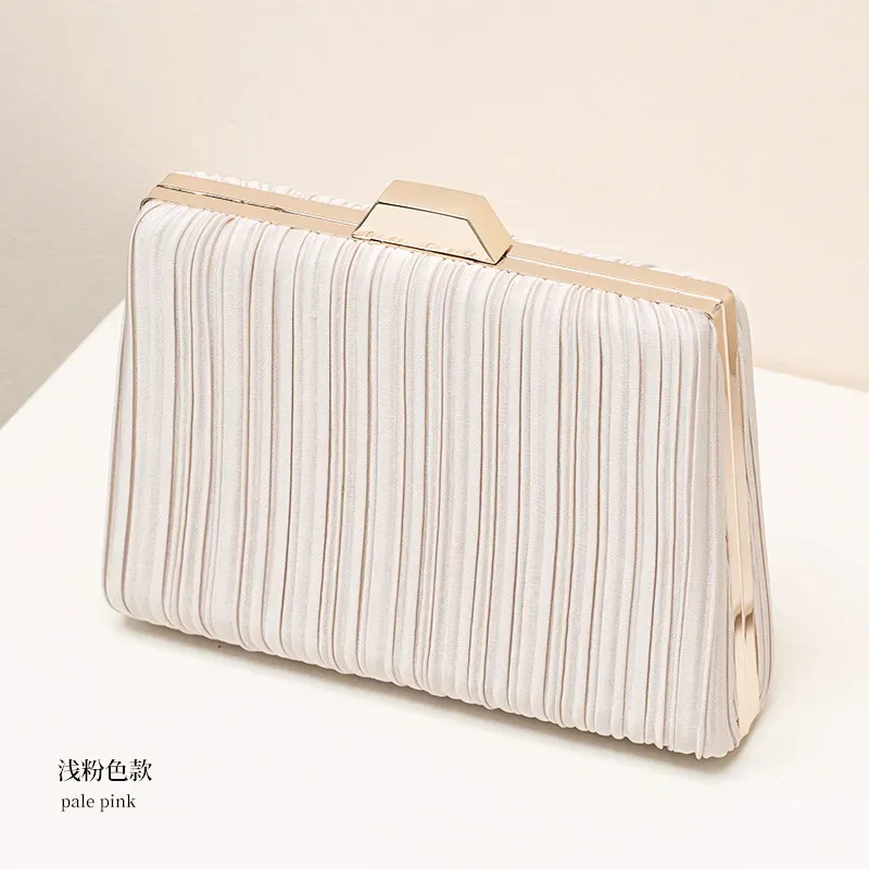 Women Fashionable Square Pleated Chain Evening Bag - Image 10