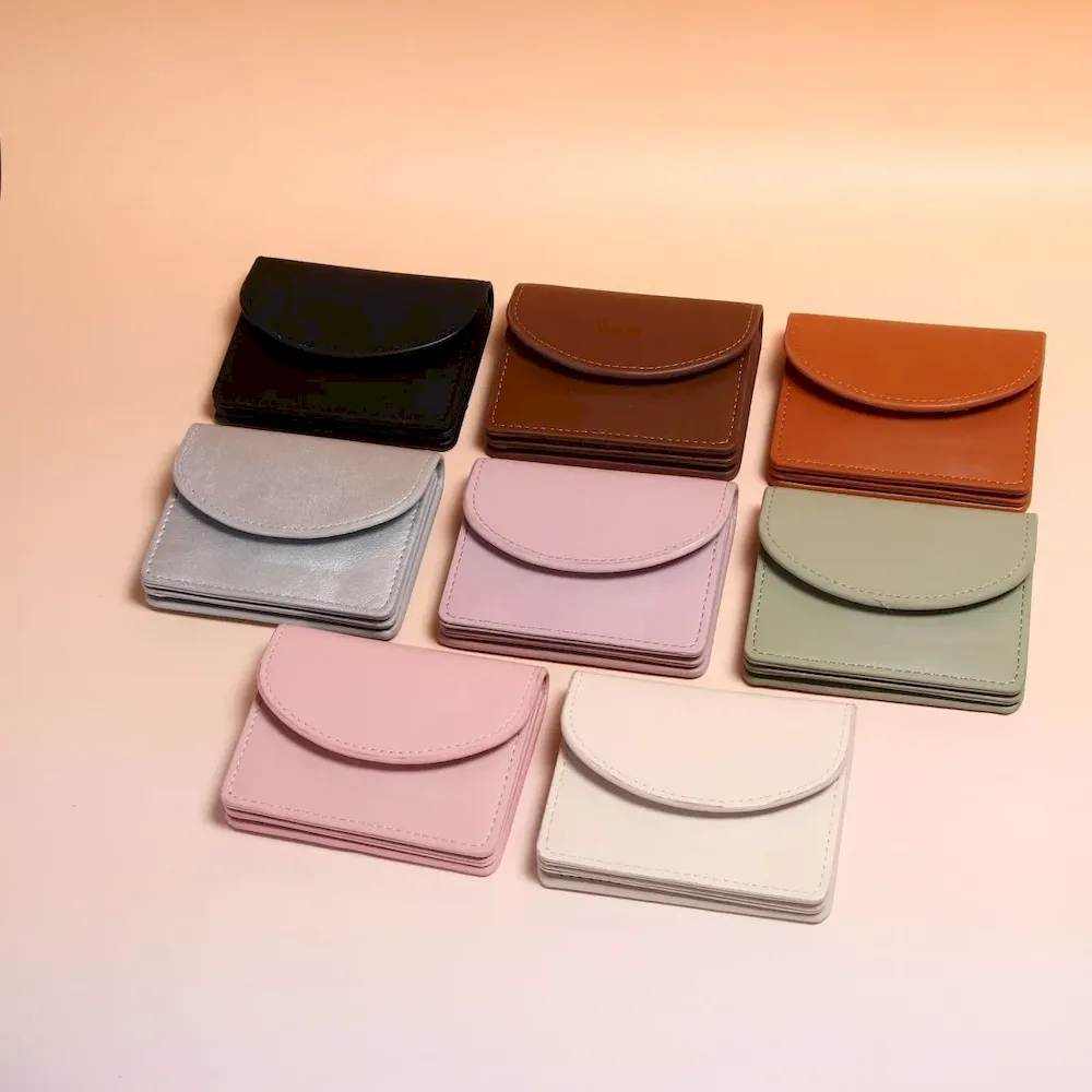Women Simple Solid Color Flip Mini Wallet