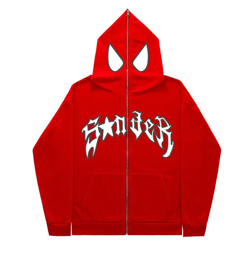 Y2K Unisex Couple Personalized Spider-Print Hoodie - Image 10