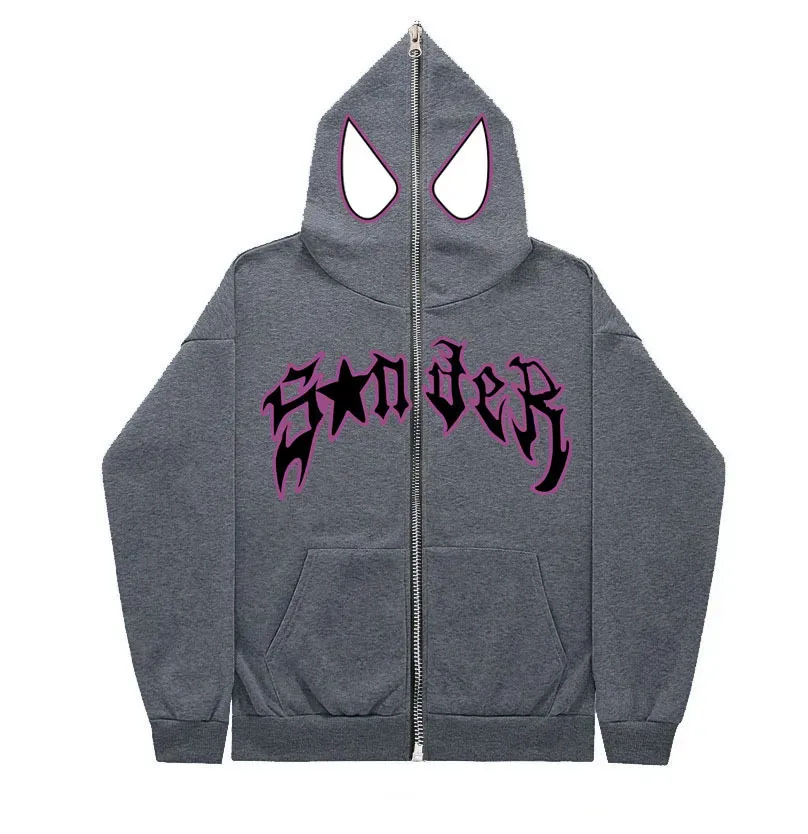 Y2K Unisex Couple Personalized Spider-Print Hoodie - Image 17