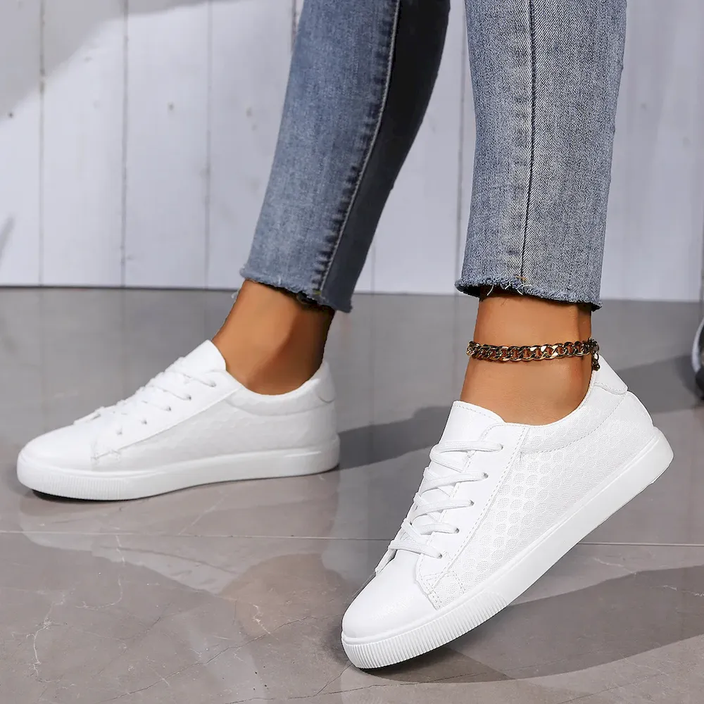 Summer Women Casual Plus Size Lace-Up Small White Shoes Sneaker