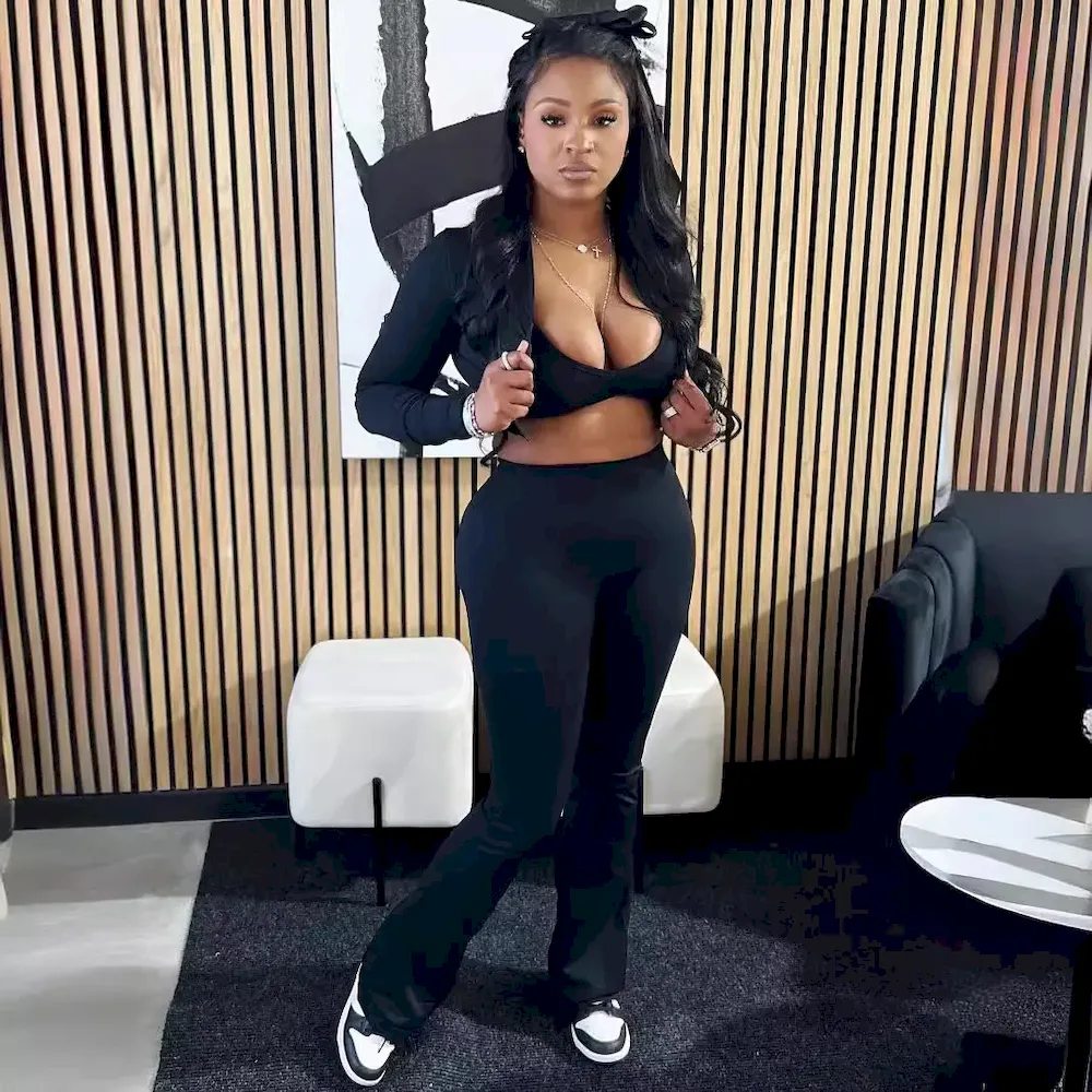 Women Fashion Casual Solid Color Camisole Long Sleeve Cardigan Top Tight Pants Three-Piece Set