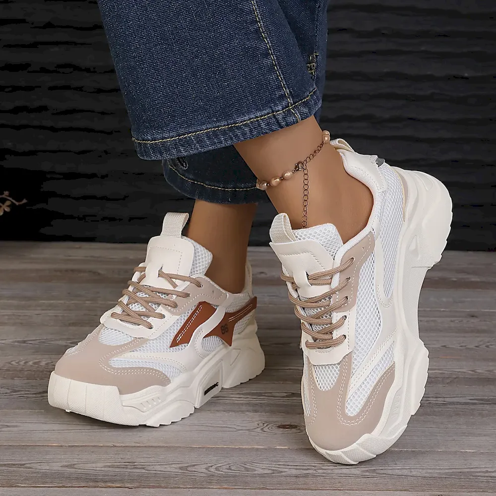 Women Fashion Casual Candy Color Mesh Thick-Soled Sneaker - Image 8