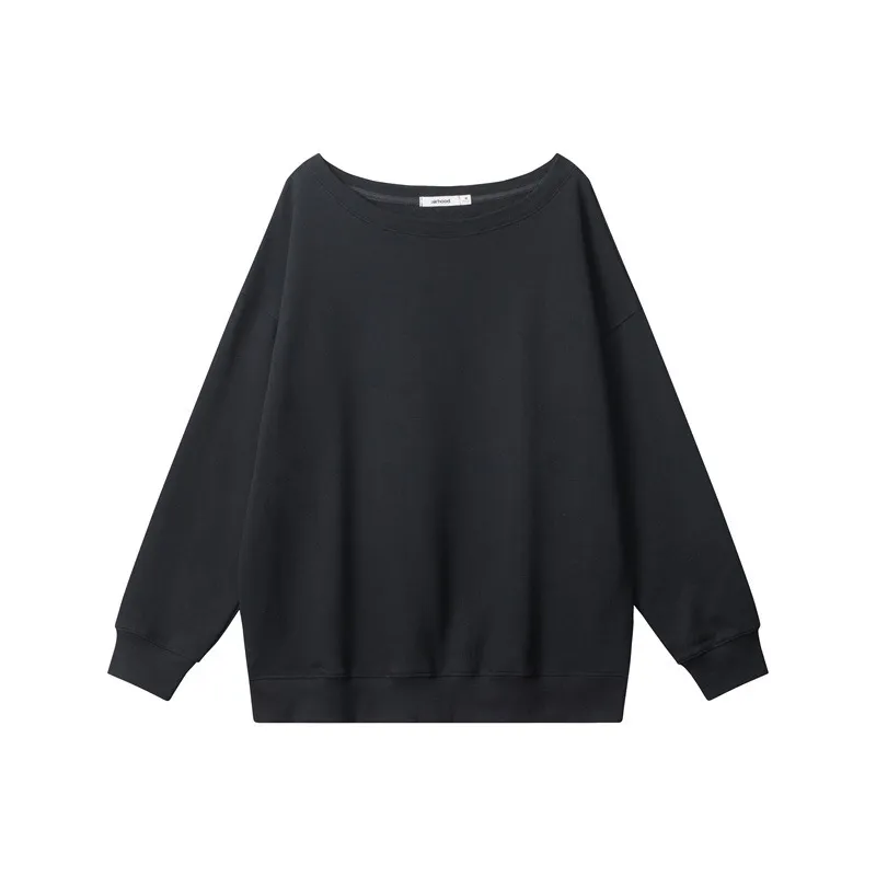 Women Casual Loose Solid Color Crewneck Long Sleeve Blank Sweatshirt - Image 5