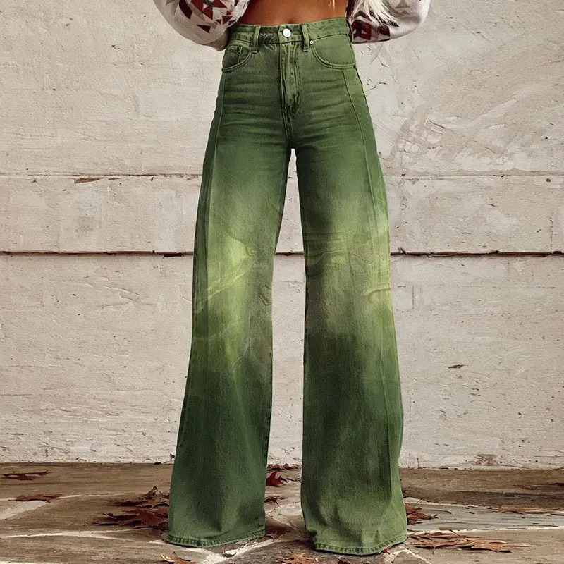 Casual Women Graphic Printing Flared Pants