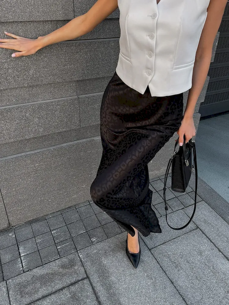 Women Fashion Jacquard Leopard Print Skirt - Image 4