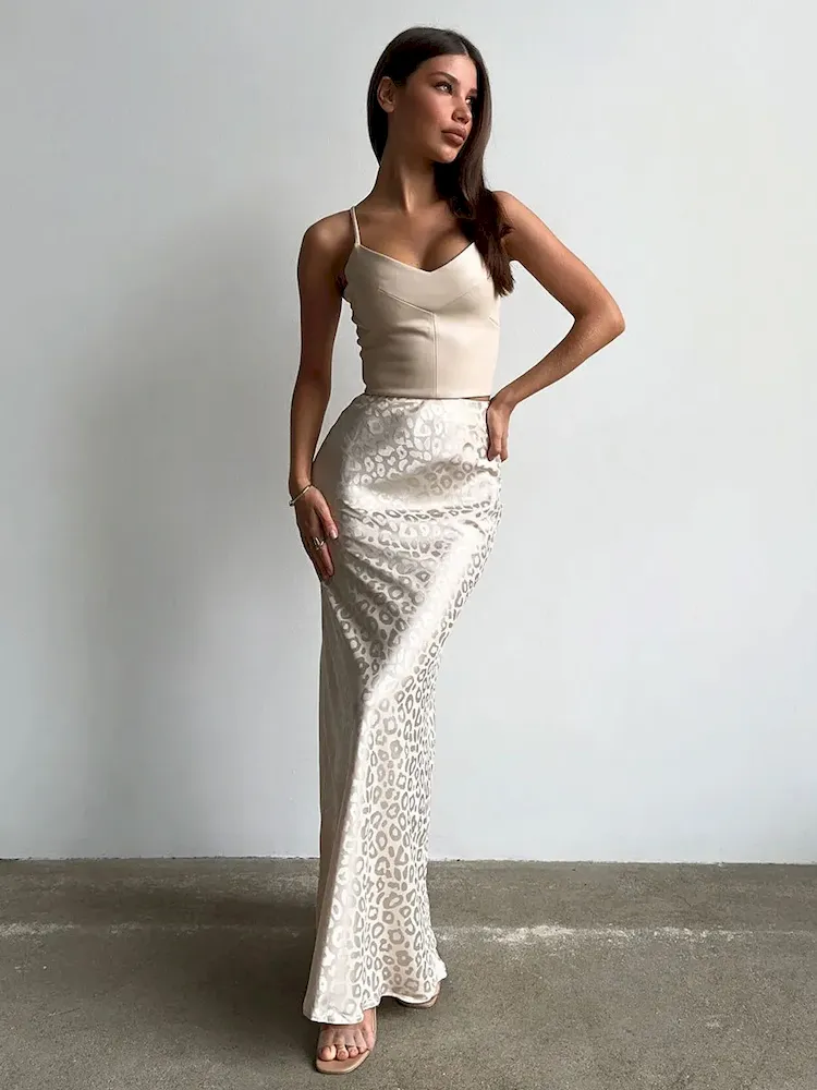 Women Fashion Jacquard Leopard Print Skirt - Image 5