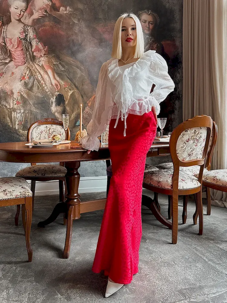 Women Fashion Jacquard Leopard Print Skirt - Image 9