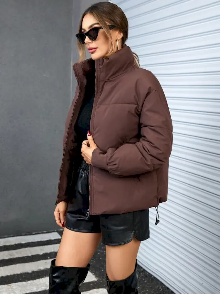 Autumn Winter Women Fashionable Loose Thickened Cotton-Padded Coat - Image 11