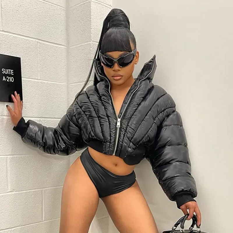 Autumn Winter Women Solid Color Short Warm Cardigan Bread Coat - Image 3