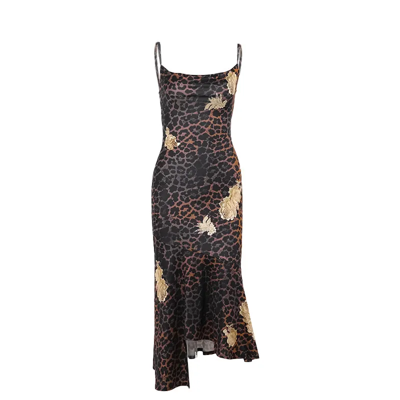 Summer Women Fashion Sexy Leopard Printed Sling Dress - Image 5