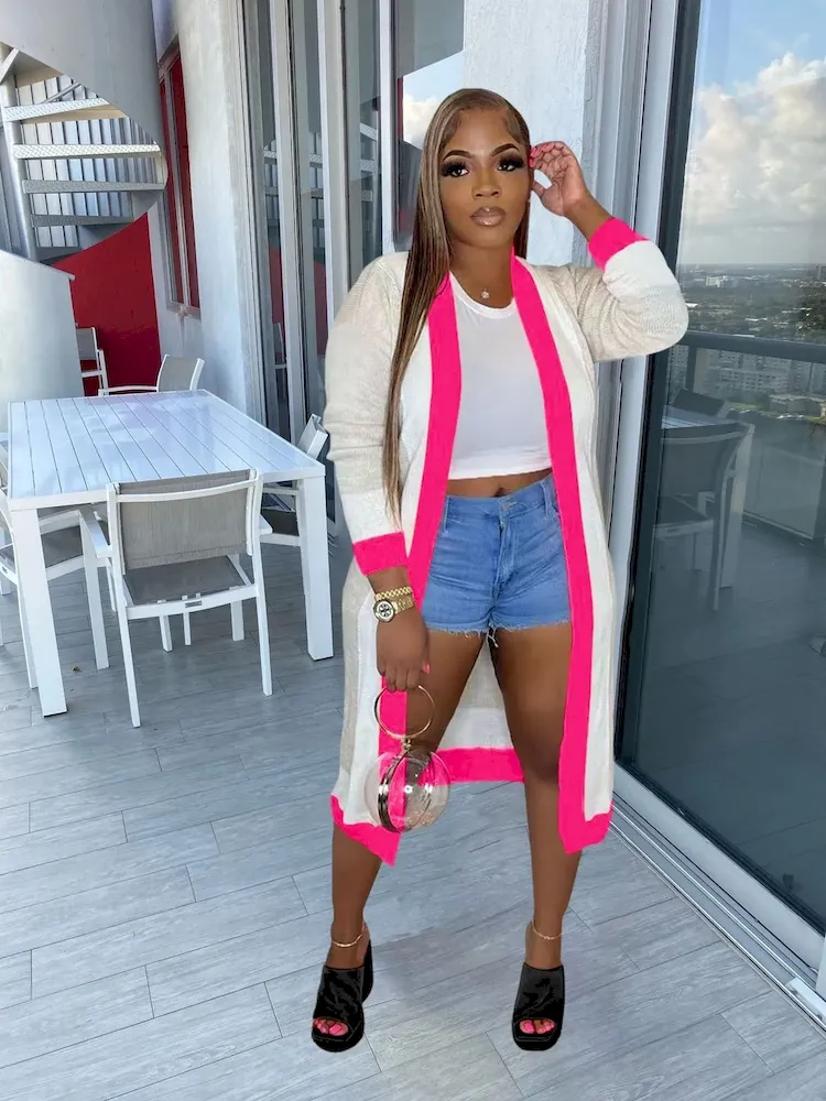 Autumn Winter Women Fashion Long Knitted Sweater Coat - Image 8