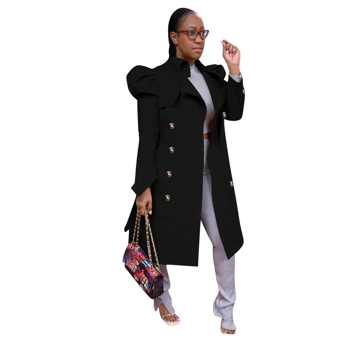 Women Fashion Casual Solid Color Long Coat - Image 6