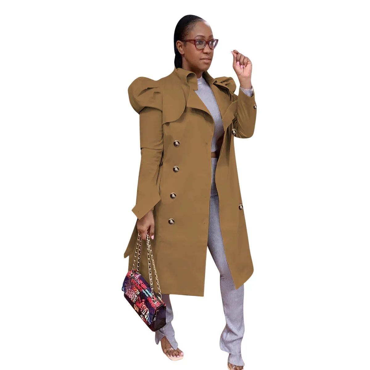 Women Fashion Casual Solid Color Long Coat - Image 7