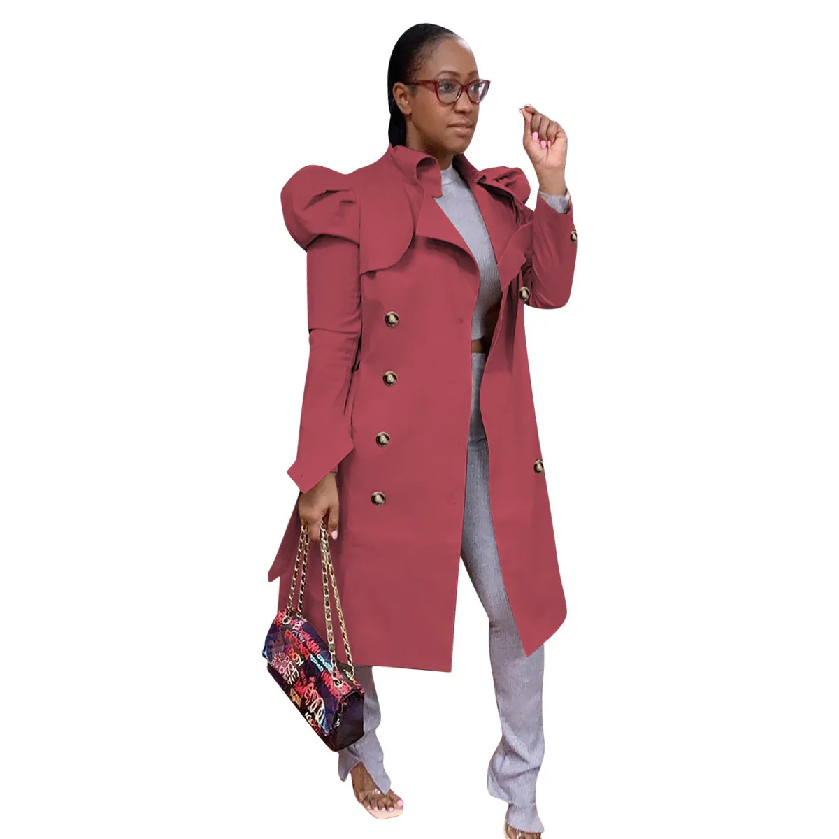 Women Fashion Casual Solid Color Long Coat - Image 9