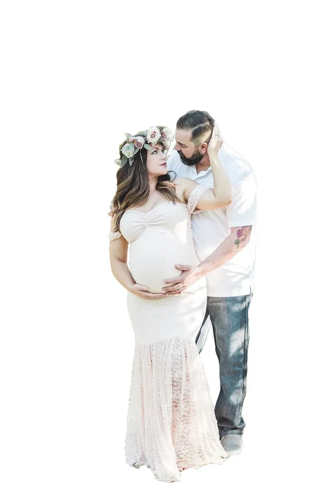 Pregnant Women Fashion Sexy Lace Boat Neck Fishtail Dress - Image 3