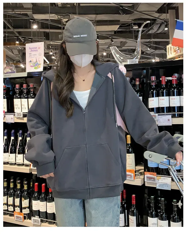 Women Fashion Casual Retro Zipper Cardigan Hoodies - Image 7