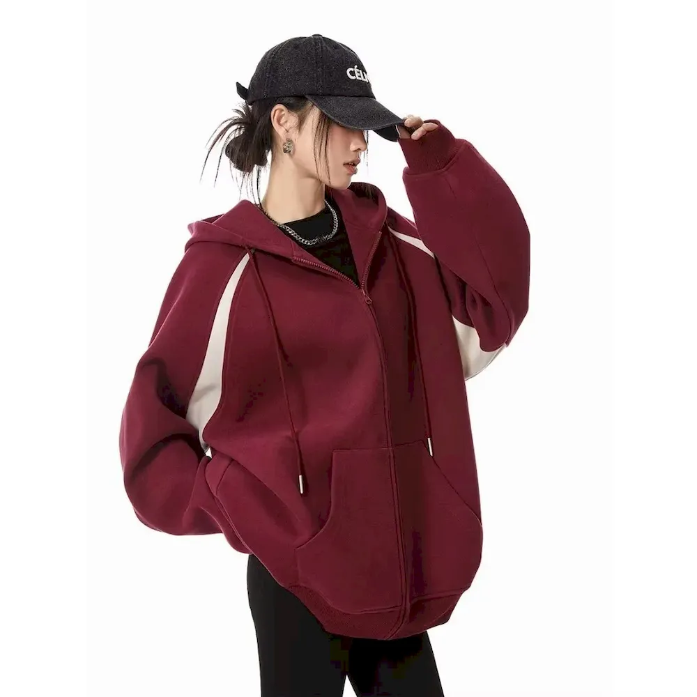 Women Fashion Casual Retro Zipper Cardigan Hoodies - Image 9