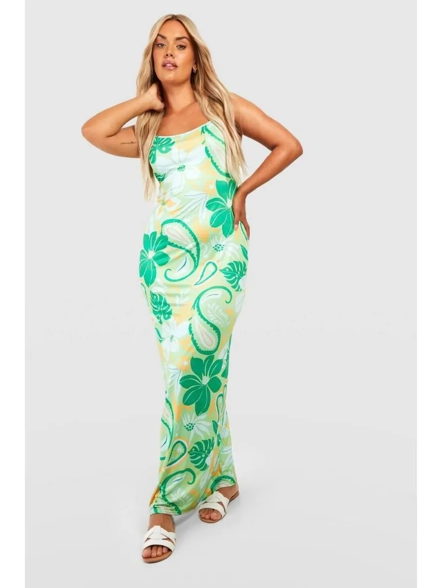 Women Fashion Sexy Vacation Digital Print Slim Fit Camisole Dress - Image 3